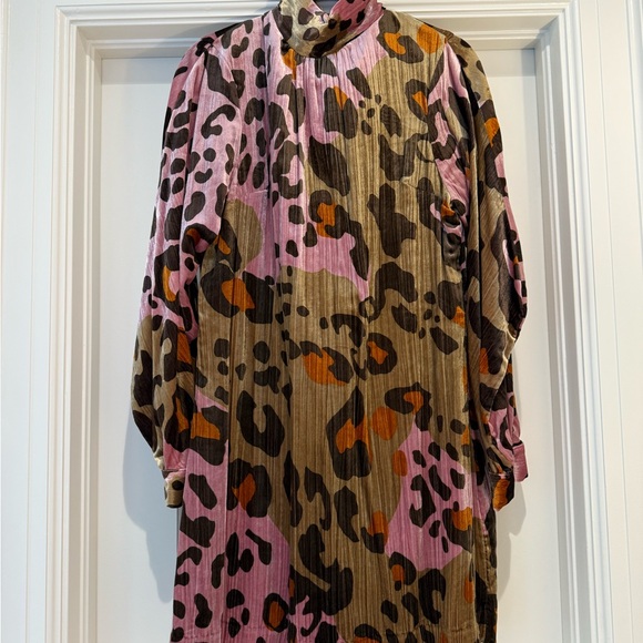 Anthropologie Layla Leopard Velvet Mini Dress - Picture 5 of 8